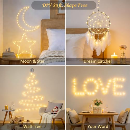 JMEXSUSS 33ft USB LED Fairy Lights with Remote Warm White Twinkle Lights