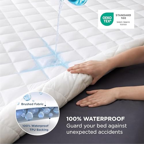 Bedsure Twin XL Waterproof Mattress Protector - Quilted Deep Pocket Pad