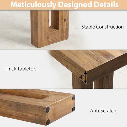 59-Inch Reclaimed Solid Wood Console Table, Rustic Farmhouse Entryway Table