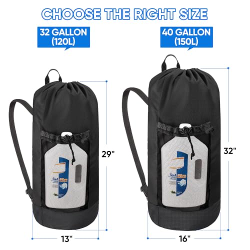 120L Extra Large Laundry Backpack - Heavy Duty Oxford Travel Laundry Bag