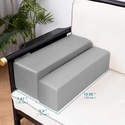 2 Pack Faux Leather Arm Rest Pillows - Waterproof & Washable
