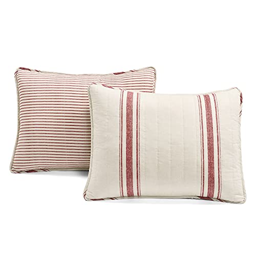 Farmhouse Stripe Reversible Cotton Quilt Set - California King