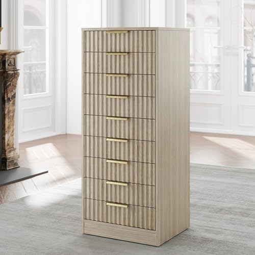 9-Drawer Vertical File Cabinet, Wooden Storage Organizer for Home Office