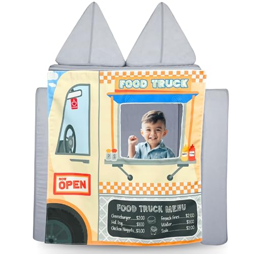 Food Truck Play Panel for Kids Foam Sofa with Adjustable Velcro Strap