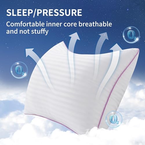 VAINOC King Size Bed Pillows Set of 2 - Breathable Gel Down Alternative