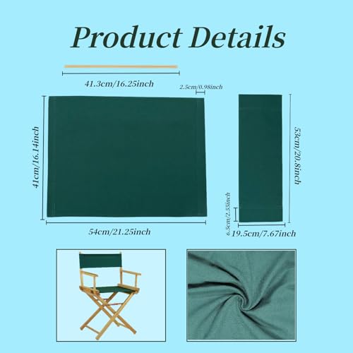 Director Chair Canvas Replacement Set with Wood Sticks - Army Green