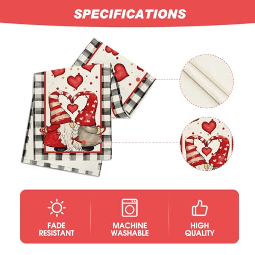 Artoid Mode Love Gnomes Valentine Table Runner 13x108 in - White