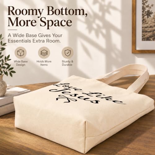 Jesus Christian Gifts for Women Canvas Tote Bag - Faith Inspirational Religious Gift EEooooX 919