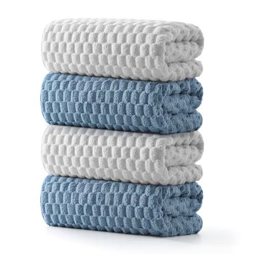 REDKISS Microfiber Bath Towels 4-Pack - Quick Dry & Ultra Absorbent (27x55")