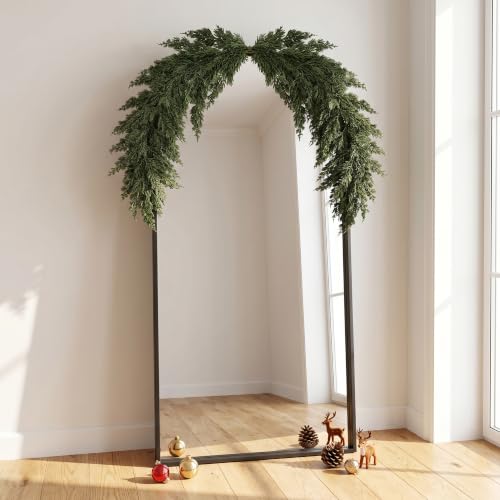 5.1ft Artificial Cedar Swag Garland - Realistic Greenery for Mantle & Mirror