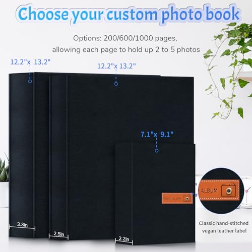 Large 4x6 Photo Album, 600-Capacity Linen Hardcover Photo Book