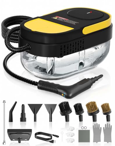 Gautye Handheld Steam Cleaner with 15 Accessories and 3-Level Adjustable Handle
