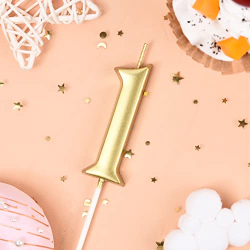 2.76 Inch Gold Number 1 Birthday Candle for Cake Decoration
