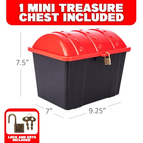 Treasure Chest Storage Box for Kids with Functional Metal Lock and Keys