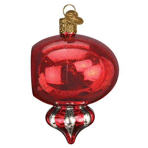 Old World Christmas Red Peppermint Glass Ornament - Handcrafted Holiday Tree Decoration