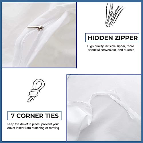100% Egyptian Cotton Queen Duvet Cover - Soft & Breathable