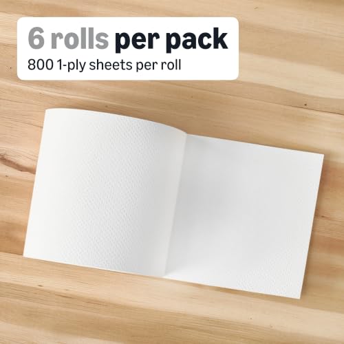 1-Ply White Hardwound Commercial Paper Towels - 800 ft Rolls (6-Pack)
