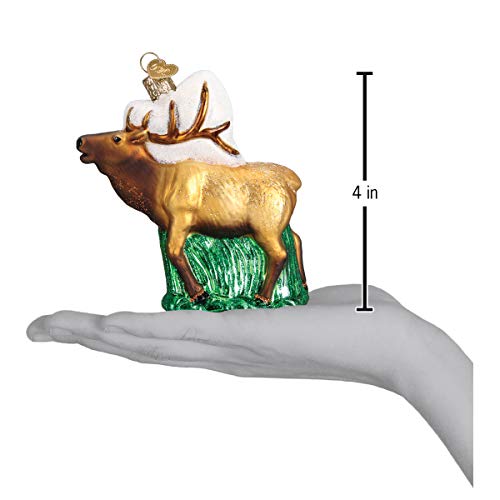 Handcrafted Glass Elk Christmas Ornament, Woodland Holiday Decoration
