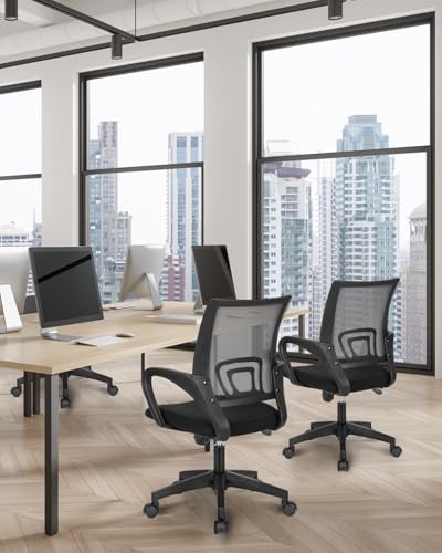 Ergonomic Mid-Back Mesh Office Desk Chair with Lumbar Support and Height Adjustment