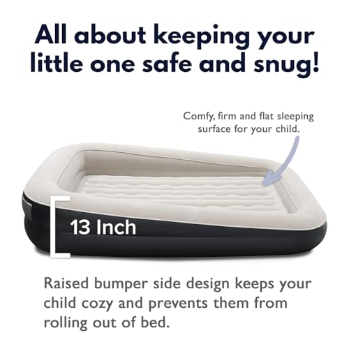 Inflatable Kids Air Mattress with Built-in Pump | 150lb Capacity