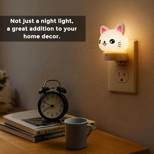 3D Cat LED Night Light with Dusk to Dawn Sensor and Color Changing Modes