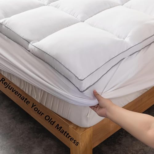 DROVAN Queen Mattress Topper - Extra Thick Cooling Pillow Top Mattress Pad