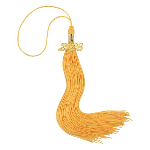 2026 Graduation Tassel with Gold Year Charm - Premium Rayon Cap Decoration