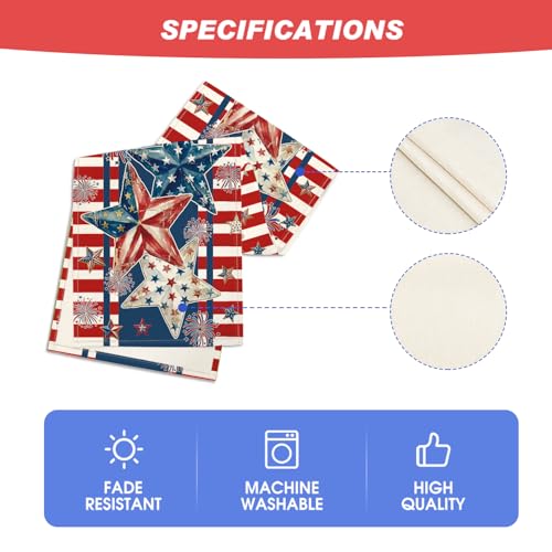 Artoid Mode American Flag 210 GSM 13x120 Inch Table Runner - 4th of July Patriotic Kitchen Decor