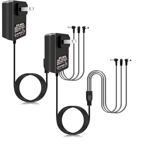 4.5V Power Adapter with 3 Output Jacks for Holiday Village Lighting, 2 Pack