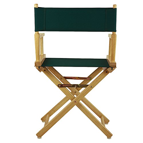 Foldable Solid Wood Director's Chair, 18-Inch Seat, Hunter Green