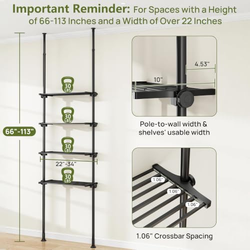 Adjustable Over The Toilet Storage Shelf - 4-Tier Bathroom Organizer