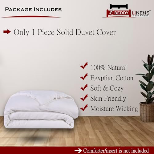 Luxury Super King Duvet Cover 108x98 Inch Egyptian Cotton - White