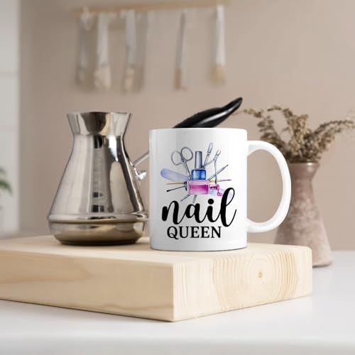 Gkodw White 11oz Double-Sided Nail Artist Mug - Funny Nail Technician Coffee Cup