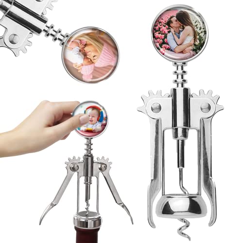 Ubjva Custom Photo Wing Corkscrew, Silver Zinc Alloy Wine Opener, 7in - One Size