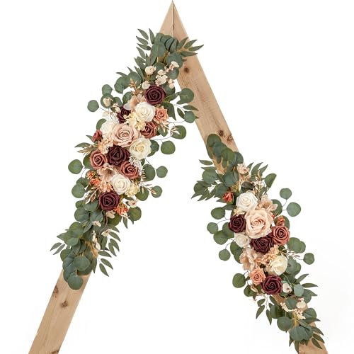 Artificial Wedding Arch Flower Swag Set, Terracotta & Champagne Floral Decor