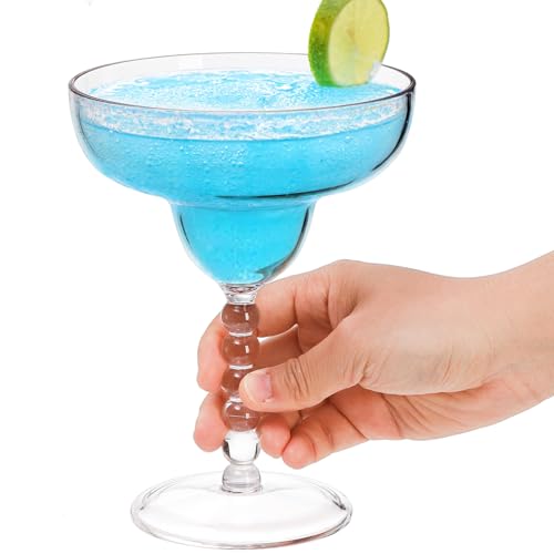TOPZEA 4-Pack Acrylic Margarita Glasses Set - Unbreakable 13.5 oz Plastic Cocktail Cups for Pool & Party