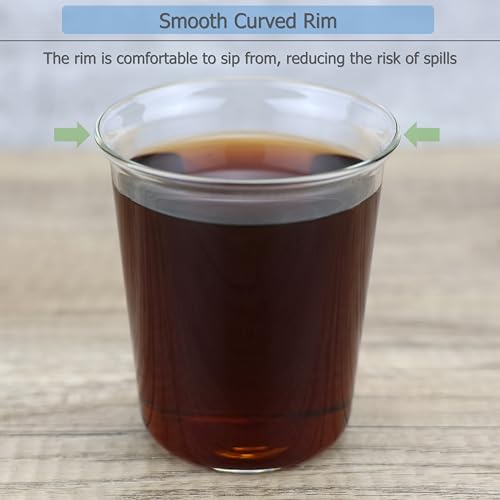 Clear Borosilicate Glass Drinking Cups, 13.5oz Set of 2