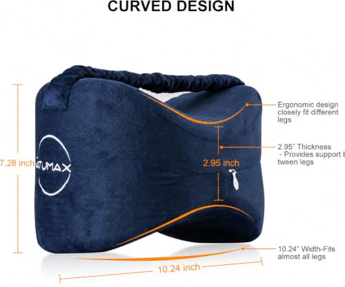 Memory Foam Knee Pillow for Side Sleepers - Pain Relief for Sciatica, Back, and Pregnancy