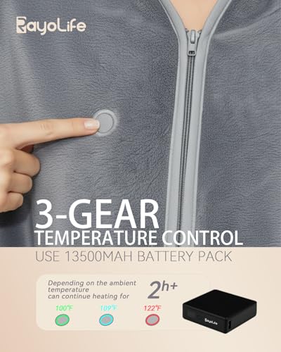 Cordless Heated Throw Blanket with 13500mAh Battery & 6 Heat Settings