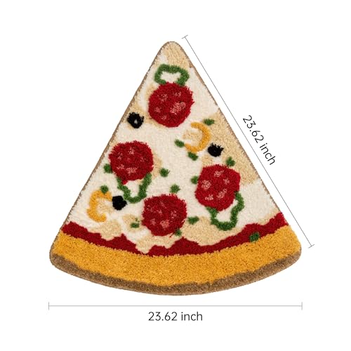 Funny Pizza Slice Rug, 24x24 Inch Fluffy Non-Slip Area Carpet for Home Decor