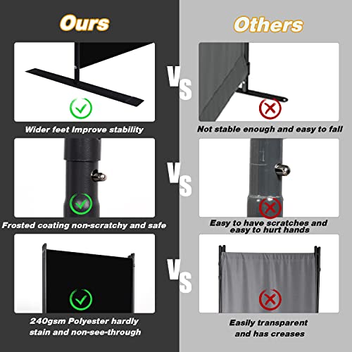 4-Panel Folding Room Divider, 88-Inch Portable Privacy Screen, Black