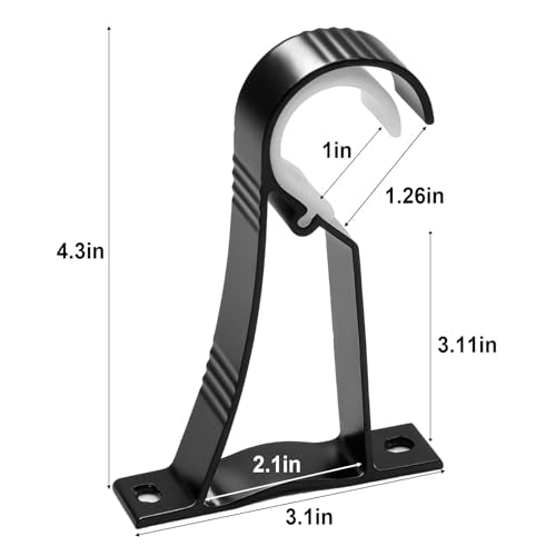 Black Curtain Rod End Caps Set, 29mm and 32mm Replacement Finials
