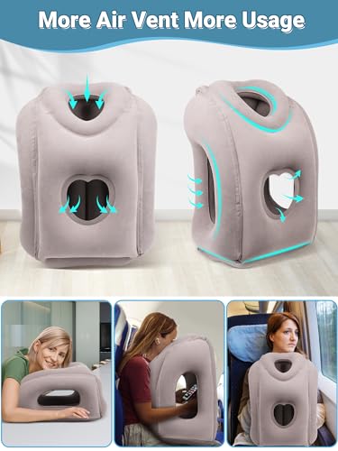 Inflatable Travel Pillow for Airplane - Comfortable Neck Support