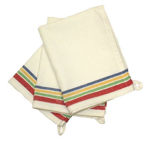 Vintage Style Cotton Kitchen Dish Towels, 18x28 Inch, 3-Piece Set
