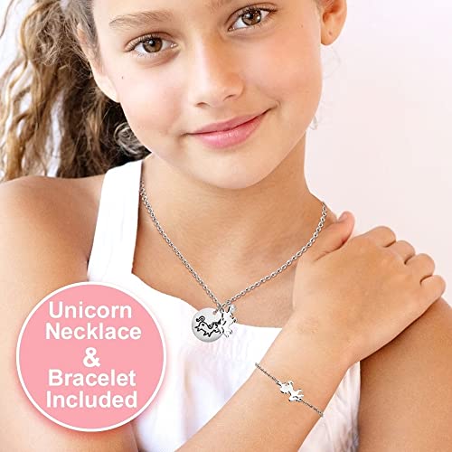 Unicorn Musical Jewelry Box with 3 Drawers and Jewelry Set for Girls