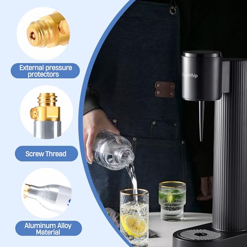 60L Threaded CO2 Cylinder for Screw-in Soda Makers, 6-Pack