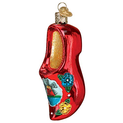 Wooden Clog Glass Christmas Ornament Handcrafted Holiday Decoration