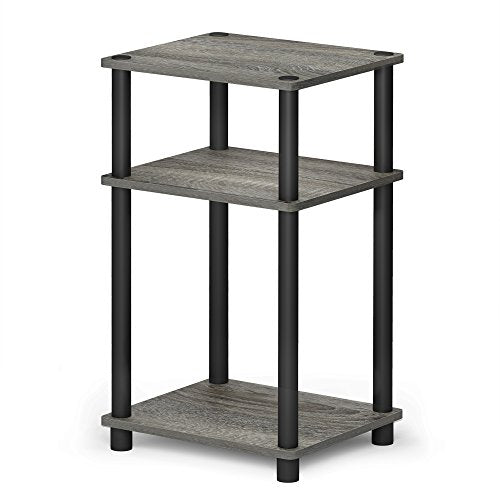 3-Tier Toolless Side Table - Compact Open Shelf End Table & Nightstand