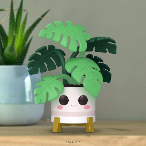 Kawaii Rose Monstera Plant Vinyl Figurine - 4.1 Inch Collectible Display