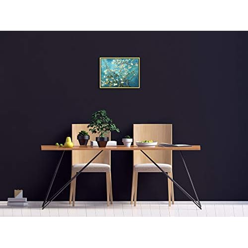 Wieco Art Framed Wall Art Canvas Prints of Almond Blossom by Vincent Van Gogh Paintings Reproduction Abstract Artwork for Wall Decor Golden Frame